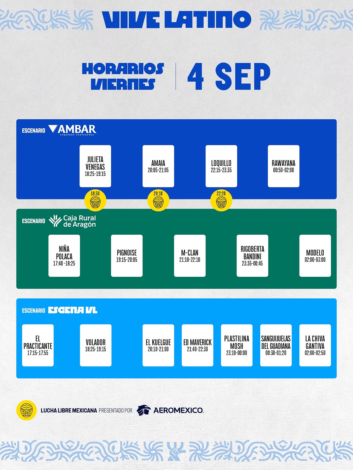 Vive Latino 2026 ya tiene horarios: guía para no perderte nada - DelfinJSF - Vive Latino España 2026 ya tiene horarios para sus dos jornadas. Consulta aquí todos los conciertos del viernes 4 y sábado 5 de septiembre del festival en el Espacio Expo de Zaragoza. 2 Vive Latino 2026 ya tiene horarios: guía para no perderte nada, DelfinJSF